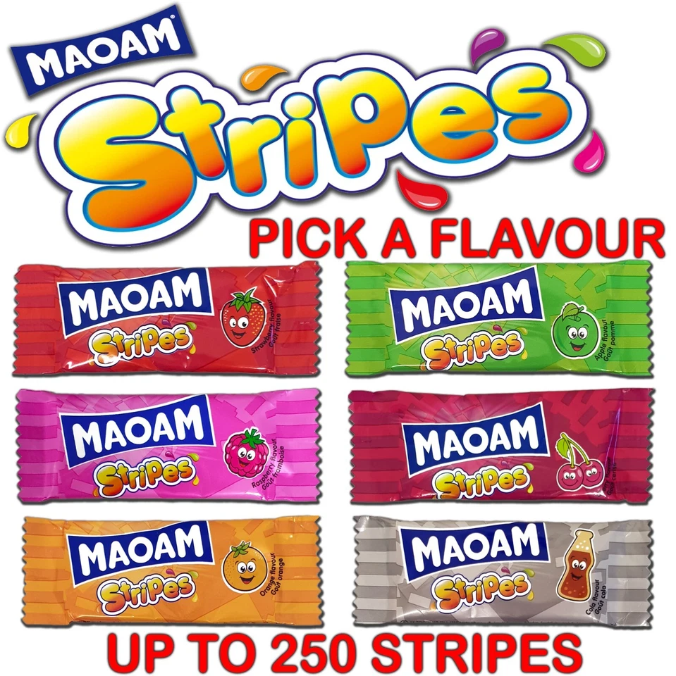 Haribo MAOAM Stripes Soft Chewy Fruit Chews Kids Candy Party Mix Bag Favours