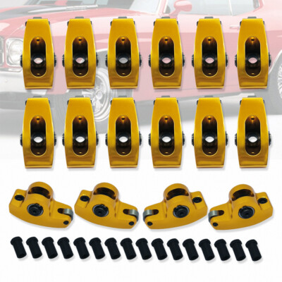Gold Anodized Aluminum Roller Rocker Arms 1.5 Ratio 3/8'' Fit SBC 327 350 400