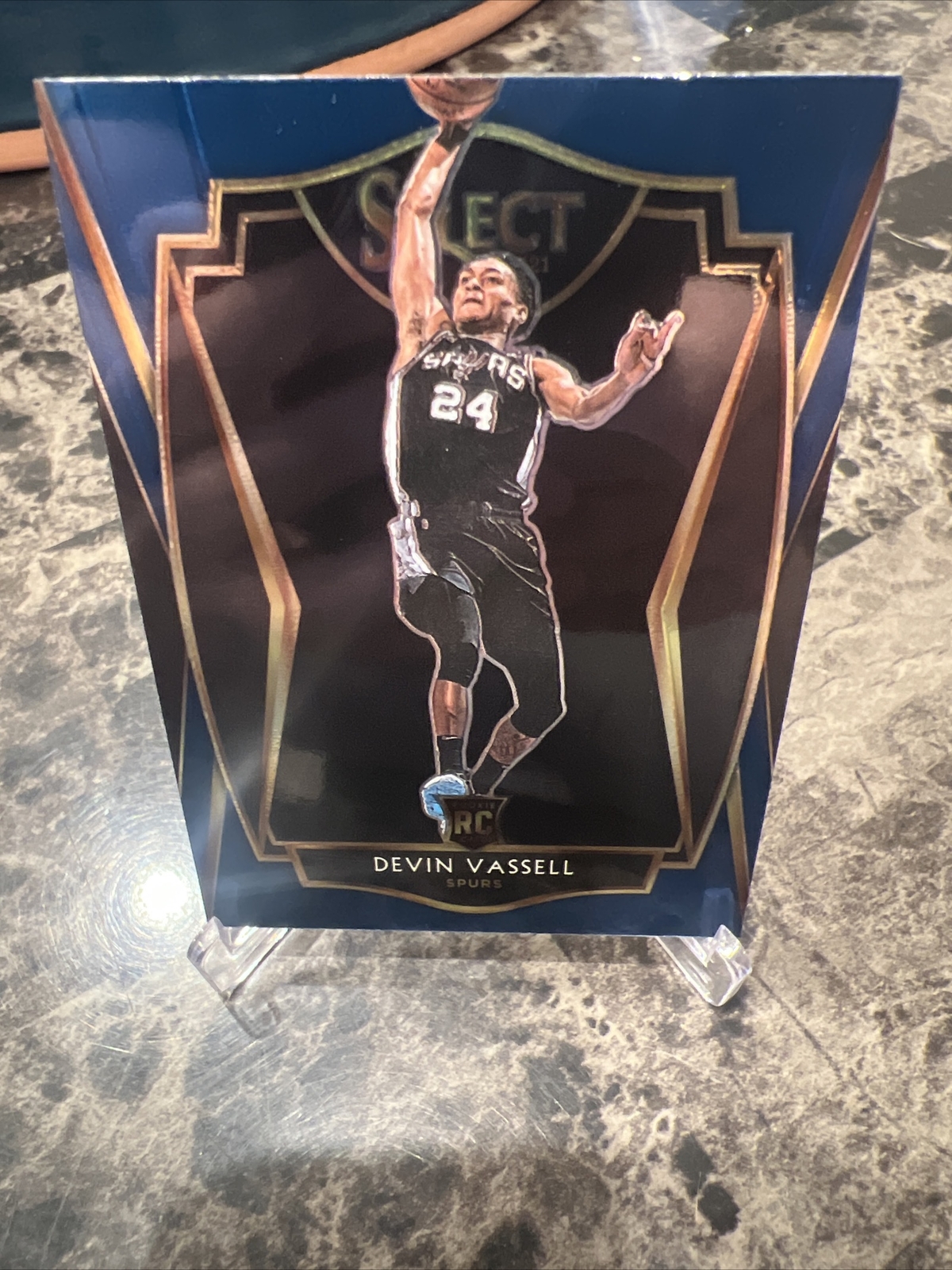 2020-21 Panini Select Premier Level Blue Retail #179 Devin Vassell Spurs RC