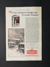 Vintage 1928 Eveready Preston The Perfect Anti-Freeze - Full Page Original Ad