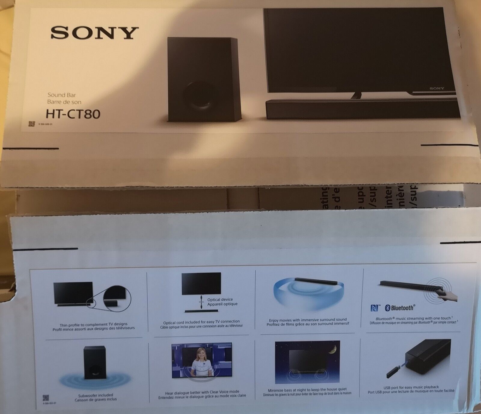 Sony HT-CT80 2.1-Kanal Soundbar, Subwoofer, NFC, Bluetooth, USB, NEU OVP