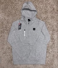 UA Rival Fleece Hoodie Men's Full-Zip Light Grey Large Under Armour Soft LG