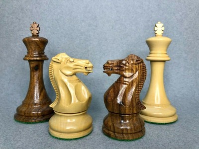 Golden Rosewood Staunton Chess Pieces Set 4.1'' PRO STAUNTON Triple Weighted 4Q