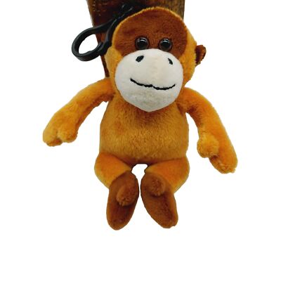 Kcplush Forest Backpack Pets Plush Monkey Clip 4'' Brown Tan White Stuffed 