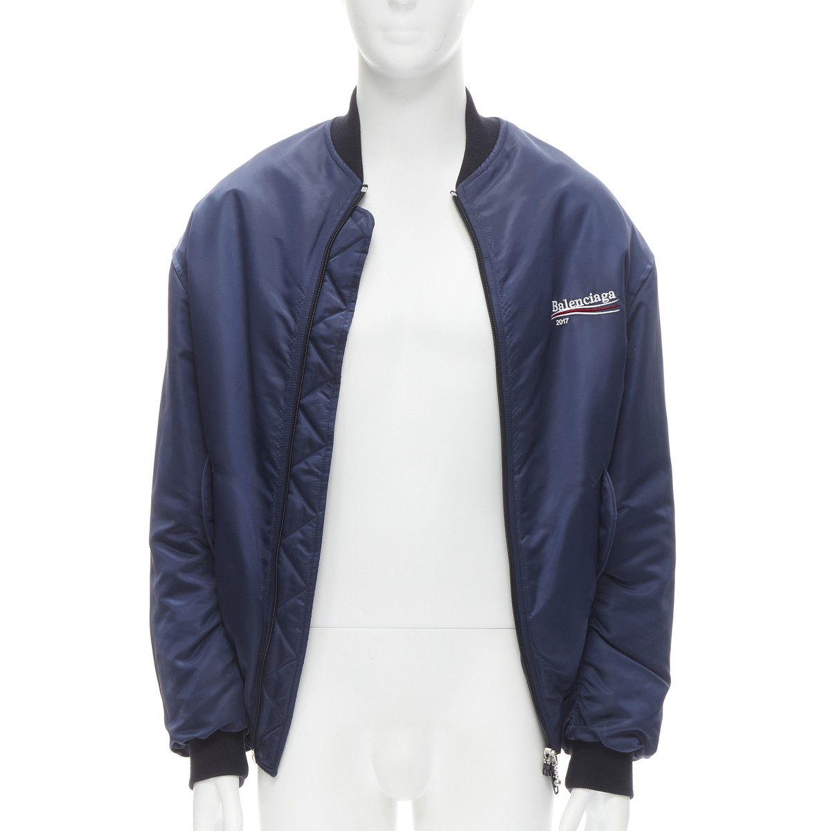 Balenciaga x adidas Mens Striped Bomber Jacket in Black LNCC #48 Balenciaga x adidas Mens Striped Bomber Jacket in Black LNCC
