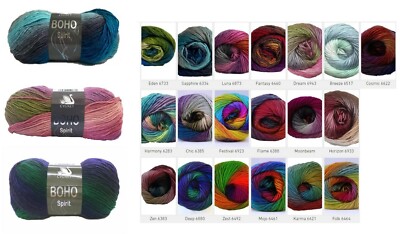 Cygnet Boho Spirit Acryl Wolle 100g Garnball (DK / ARAN) Stricken Häkeln