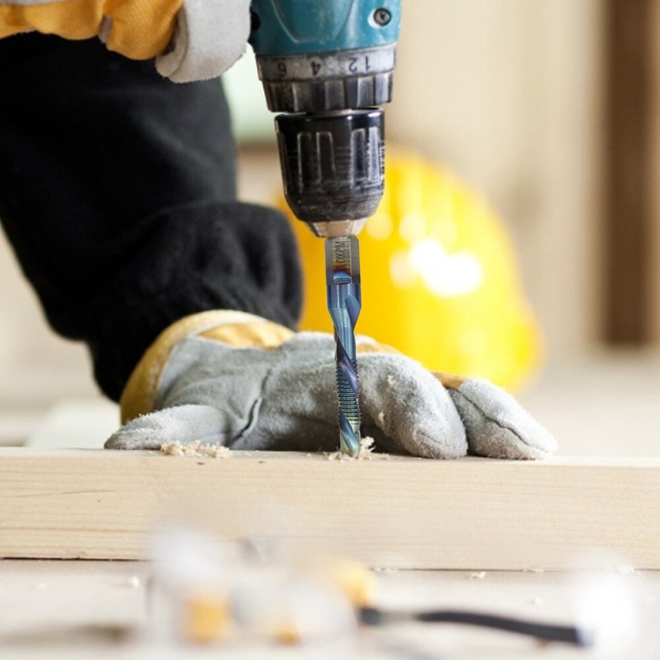 12PCS 1/4" Composite Hex Shank HSS Metric Screw Thread Tap Drill Bits