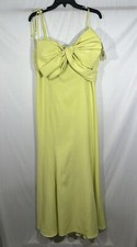 NWT 458 Mac Duggal  14W  Bow Front Strapless Crepe Gown in Lime G1422