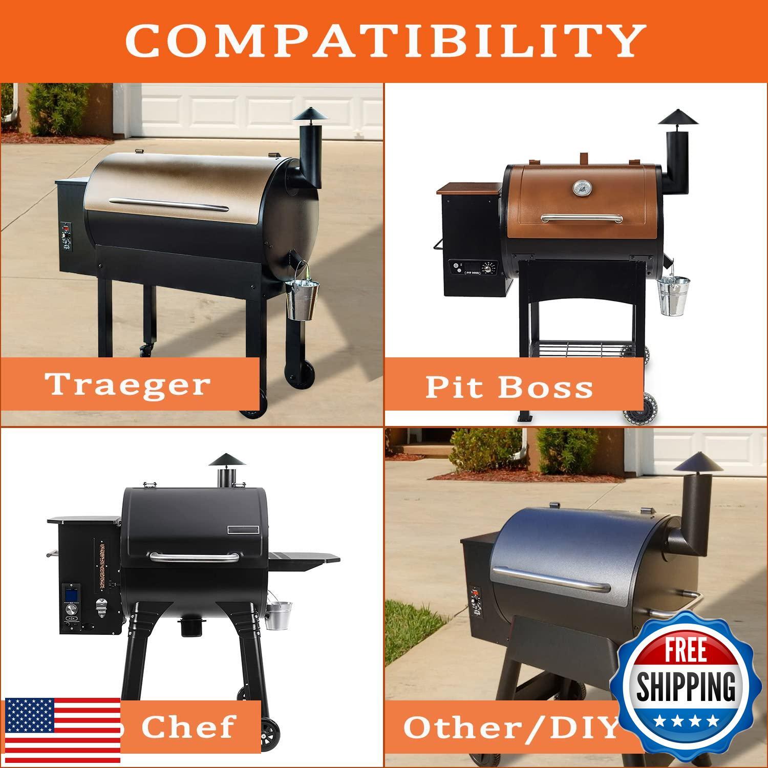 Grill Smoke Stack, Replacement for Pit Boss/Traeger/Camp Chef and Other Pelle