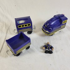 Fisher-Price Geotrax Brutus Victor Blue Push Train Set Working Lights Sounds