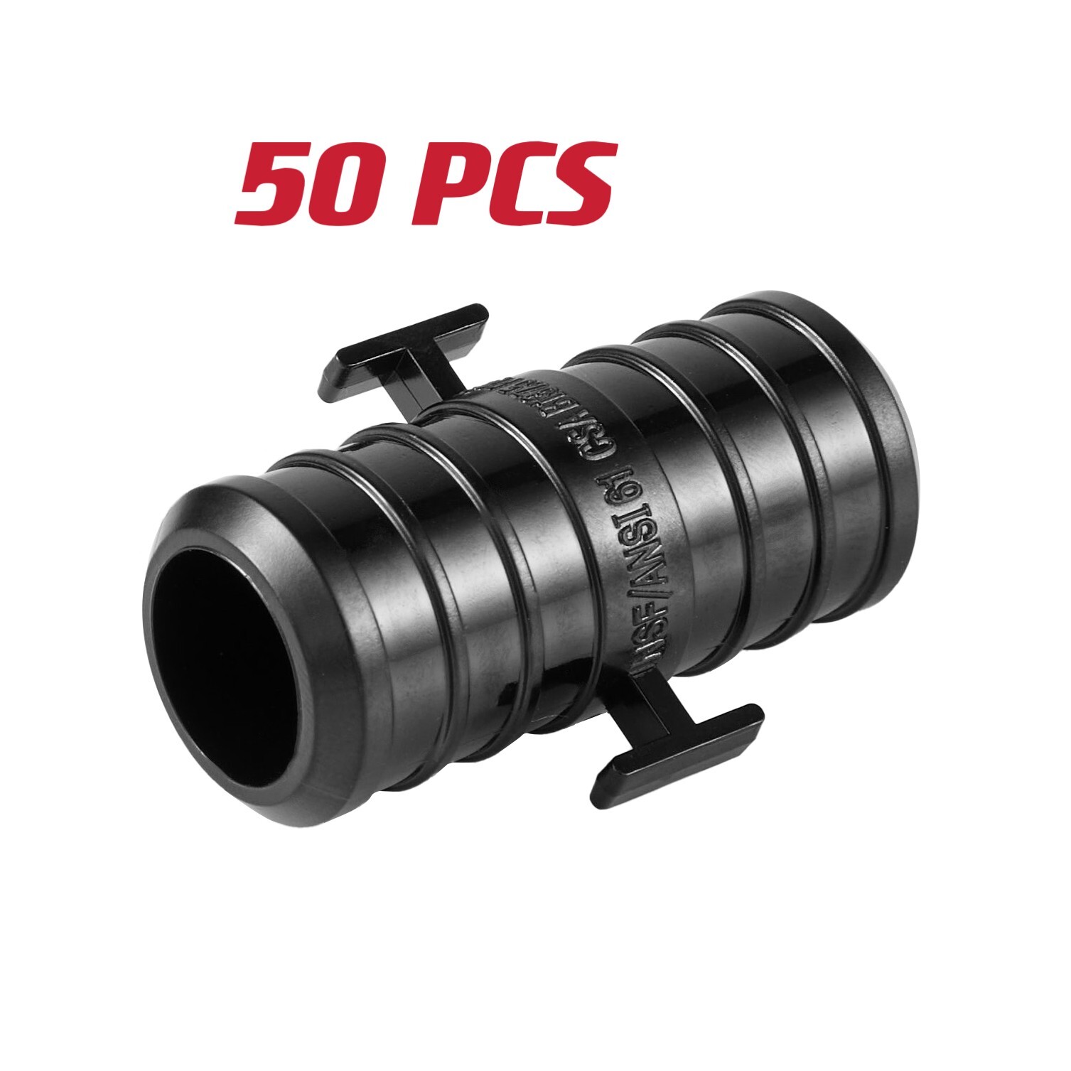 50 PCS Poly Crimp Pex Fitting 3/4" X 3/4"  Straight Coupling With Position Tab