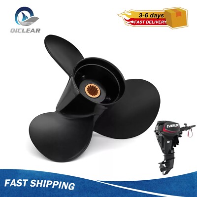 Prop 9 1/4 x 10 Aluminum Boat Propeller for Evinrude Engines 8-15HP 13 Spline RH