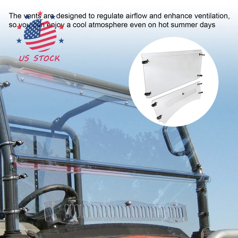 For Kubota RTV 900 RTV 900XT RTV 900XTG Full Clear Vented Windshield Windscreen Foto 3 de 4