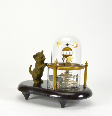 ANIMATED KITTEN CAT CATCHING FISH NOVELTY CLOCK - See Video