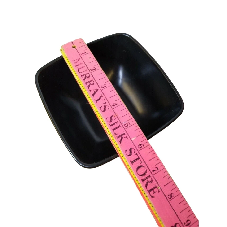 Gibson Everyday 4 tazones cuadrados para ensalada de arroz sopa roja floral negra mate interior Foto 4 de 4