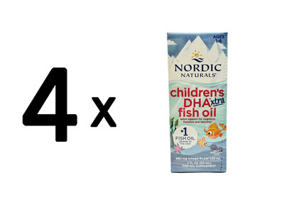 4 x Nordic Naturals Children's DHA Xtra Fish Oil, 880mg Berry (541,62 EUR/L)