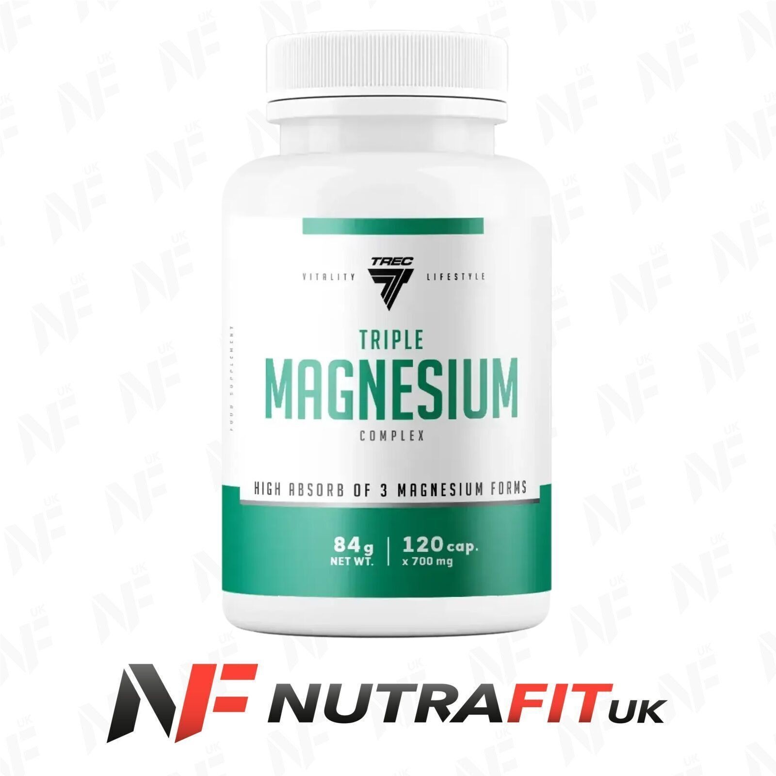 TREC NUTRITION TRIPLE MAGNESIUM COMPLEX citrate lactate carbonate 120 caps