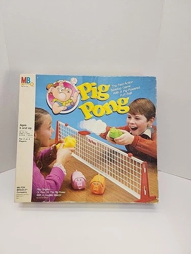 VINTAGE Pig Pong  Milton Bradley 1986 Tennis Ping Game Kids Family