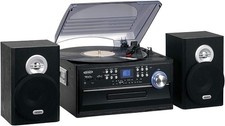 Jensen JTA-475 3-Speed Stereo Turntable with CD System, Cassette and AM/FM Stere