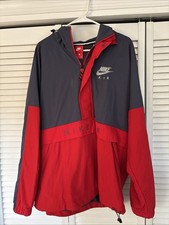 Nike Air Anorak Windbreaker Jacket Mens Large Red Blue Color block 861634-471