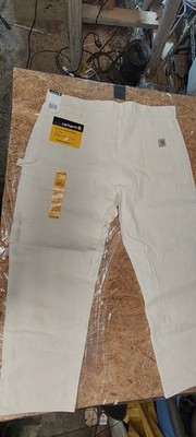 Carhartt B04 NAT Double Front Drill Work Dungaree Natural White 40x34 NWT 