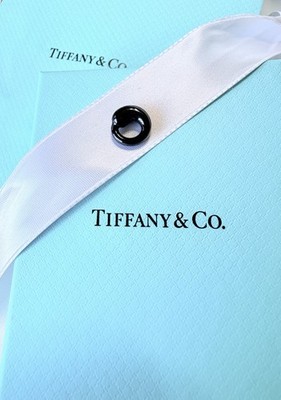 Tiffany & Co. Elsa Peretti Black Jade Carved Eternal Circle Pendant Charm