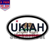 California Ukiah State Flag Oval Sticker 4 Pack 3x2 Inch