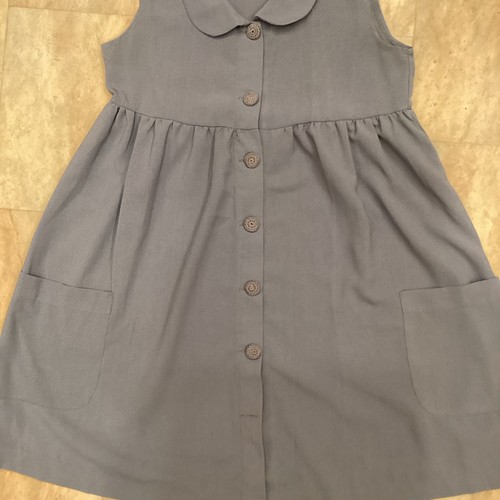Primark Grey Sleeveless Shirt Dress Button Up Pockets Collared Size 12 - Picture 4 of 7
