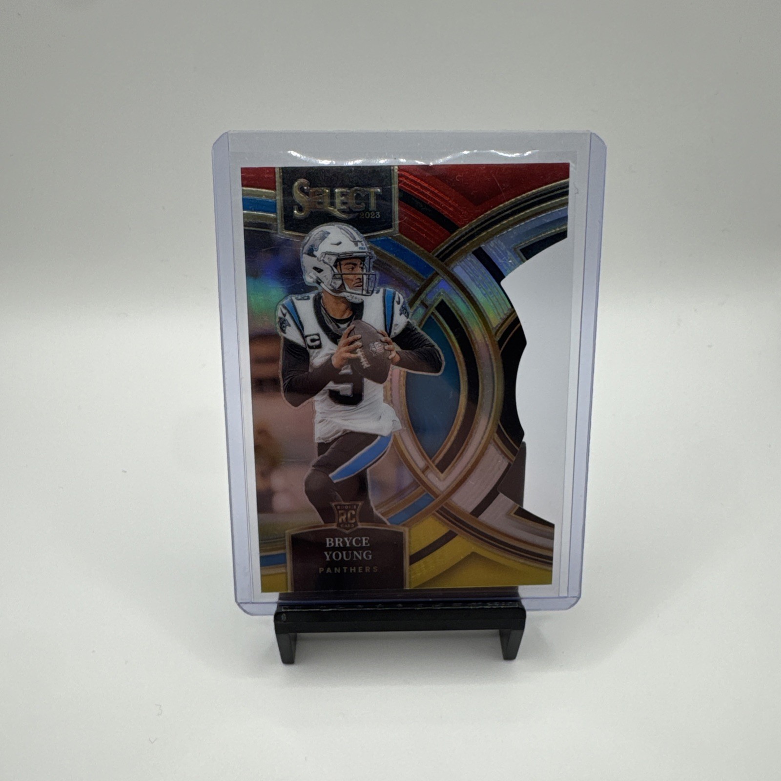2023 Panini Select -Premier Level Bryce Young #167 Red & Yellow Prizm DieCut(RC)