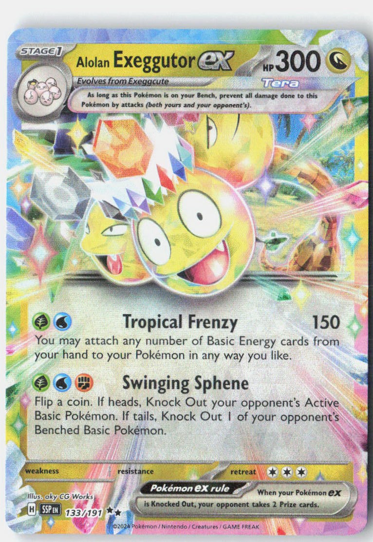 Alolan Exeggutor ex 133/191 Double Rare Surging Sparks Pokemon Near Mint