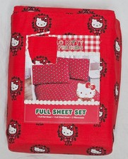 Sanrio Hello Kitty Christmas Wreath Red Christmas Bow Full Size 4 pc Sheet Set
