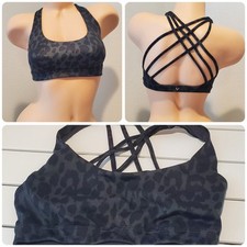 Victorias Secret Lounge Bra Bralette Black Leopard Print Strappy Back Sz S 32A