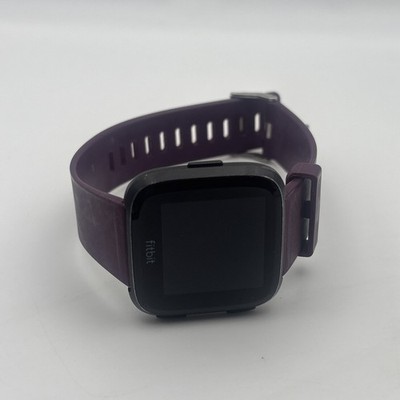 Fitbit Versa Smartwatch FB504 Black- RESET - TESTED - Large Band