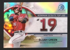 2023 Bowman Elijah Green #BTP-19 BASEBALL Washington Nationals BowmanTop 100