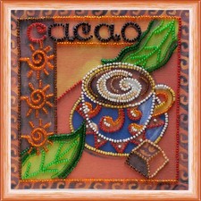 Bead Embroidery Kit "Cacao" Beaded Stitching Beadwork