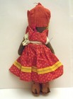 VINTAGE HANDMADE BLACK FOLK DOLL, CLOTH, APPROX 9” TALL — photo 3