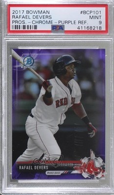 2017 Bowman Chrome Prospects Purple Refractor /250 Rafael Devers PSA 9 MINT 2l4