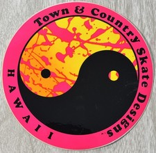 Pegatina De Colección Años 80 T&C Town & Country Surf Street Skate - Logo Circle Yin Yang