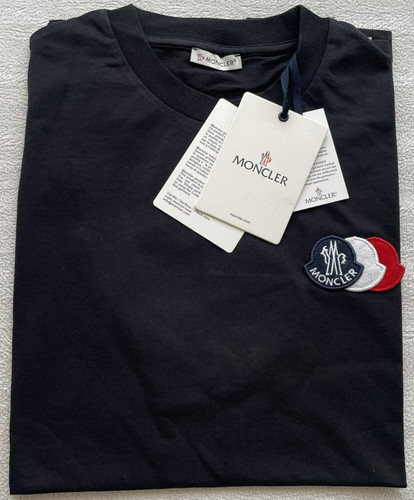 MONCLER MEN'S BLACK T-SHIRT SMALL