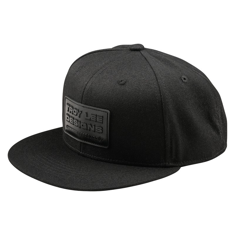 Casquette Troy Lee Designs flat bill noire réglable snapback factory style MX