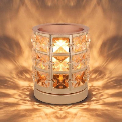 Crystal Wax Melt Warmer Candle Wax Warmer for Scented Wax 2 in 1 Wax Melts Fragr