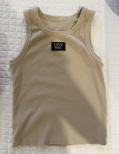 Lulu Mac Womens S Beige Ribbed Knit Tank Top ...