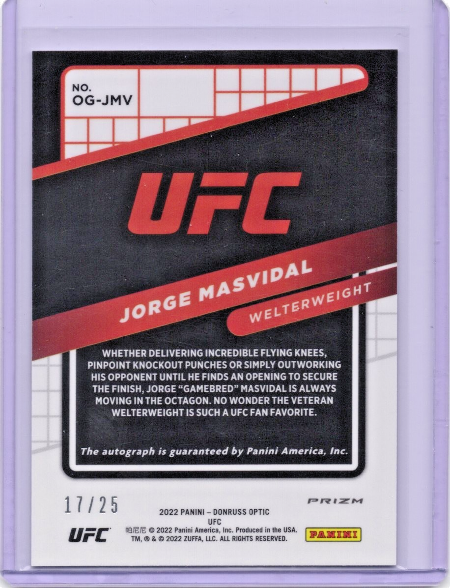 2022 Panini Donruss Optic UFC - Opti-Graphs Jorge Masvidal #OG-JMV