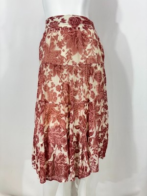 BA&SH Wonder Rock Damen SMALL Seidenmischung Midi Knielang Ausgestellt Blumen...