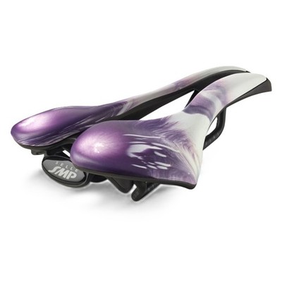 Selle SMP EVO 30C Bike Saddle - Steel Rails, Liquid Stone White/Purple-