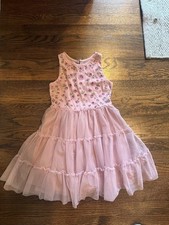 Cat  Jack Girls Dress Rose Pattern Blush/Pink Size 6-7 Pre Owned