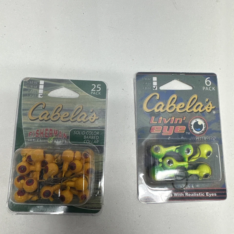 Lote De 140 Cabezas Plantilla Serie Pescador Cabela Con Y Sin Cuello De Púas Foto 3 de 4