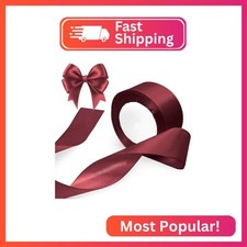 Luomorgo 1 1/2 Inch Satin Ribbon, 25 Yards Burgundy Satin Ribbon, Fabric Ribbon