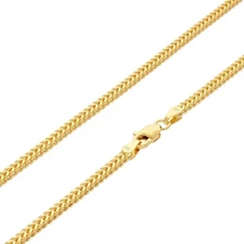 14K Yellow Gold Mens 2mm Franco Square Box Foxtail Wheat Necklace Chain 24"