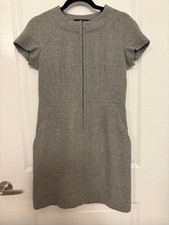 Uniqlo +J Jil Sander Gray Wool Blend Zip Sheath Dress Size S